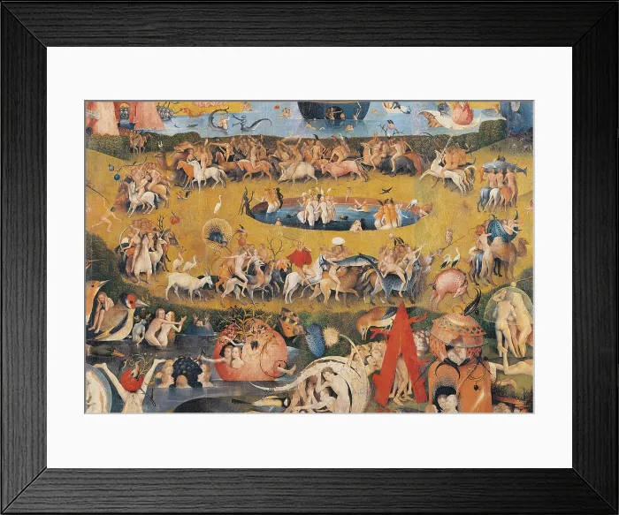 Framed Print : The Garden of Earthly Delights, by Van Aeken Joren Anthoniszoon known as Bosch Hieronymus, 16th Century, 1503 -1504, oil on panel, cm 220 x 195 - Spain, Comunidad de Madrid