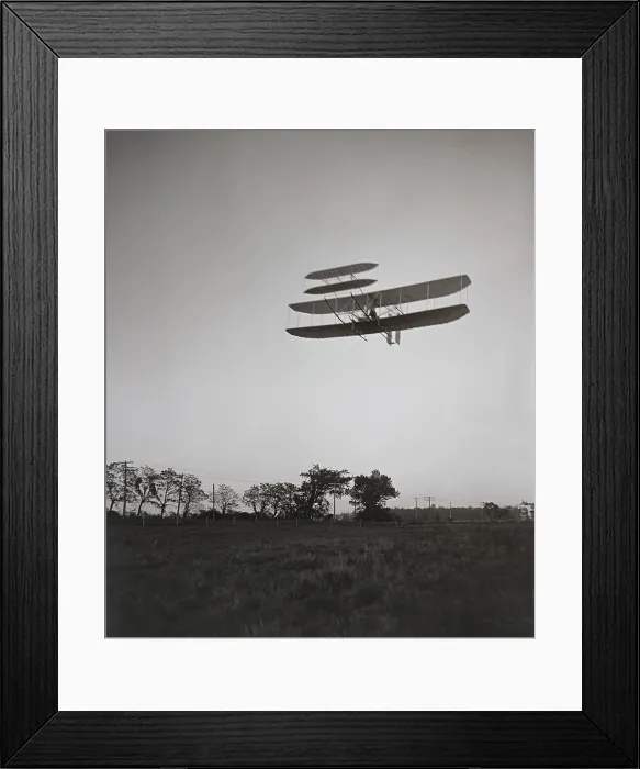 Framed Print : Orville Wright 1871-1948 flying on October 4 1905 at Huffman Prairie Dayton Ohio. LC-DIG-ppprs-00658