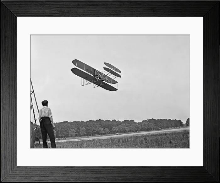 Framed Print : Wright's airplane in Army trial flights at Fort Meyer Virginia in July 1909 Framed Print : Wright's airplane in Army trial flights at Fort Meyer Virginia in July 1909