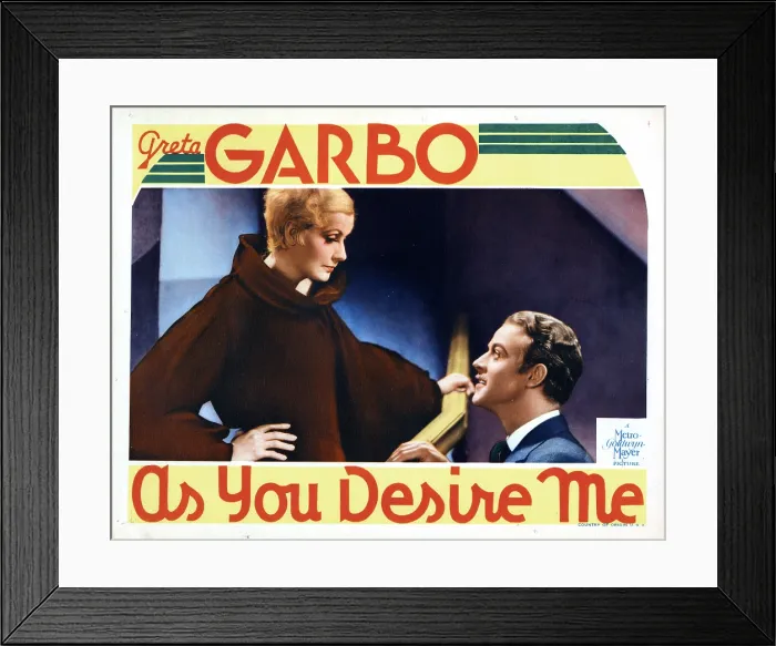 Framed Print : AS YOU DESIRE ME, from left, Greta Garbo, Roland Varno, 1932