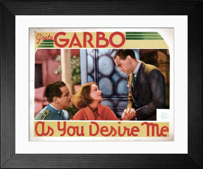 Framed Print : AS YOU DESIRE ME, from left, Melvyn Douglas, Greta Garbo, Owen Moore, 1932