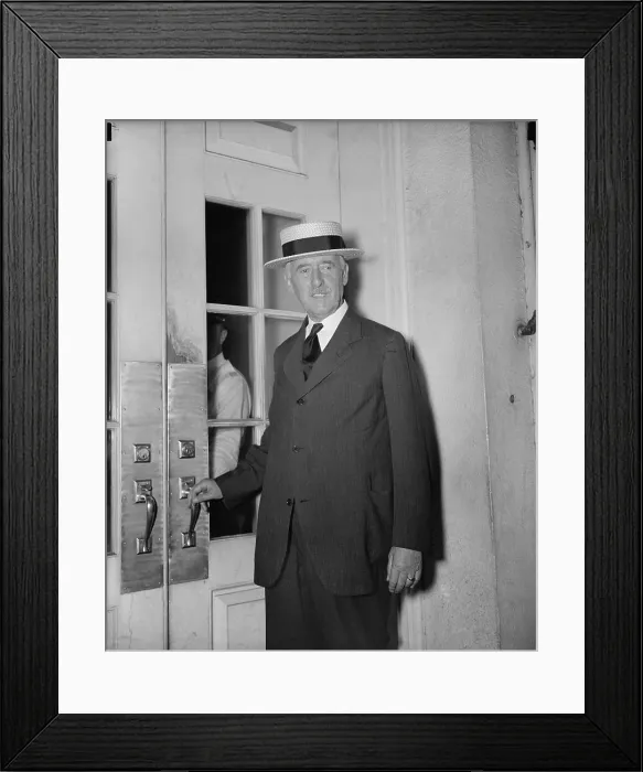 Framed Print : Henry Stimson at the White House, in 1940. He served as Secretary of War from 1940-45 under Franklin D. Roosevelt. (PO-POL-Stimson-Henry-1940_DIG-hec-28906_ARC)