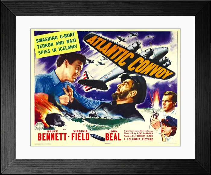 Framed Print : ATLANTIC CONVOY, left: Bruce Bennett, bottom right: Virginia Field, 1942