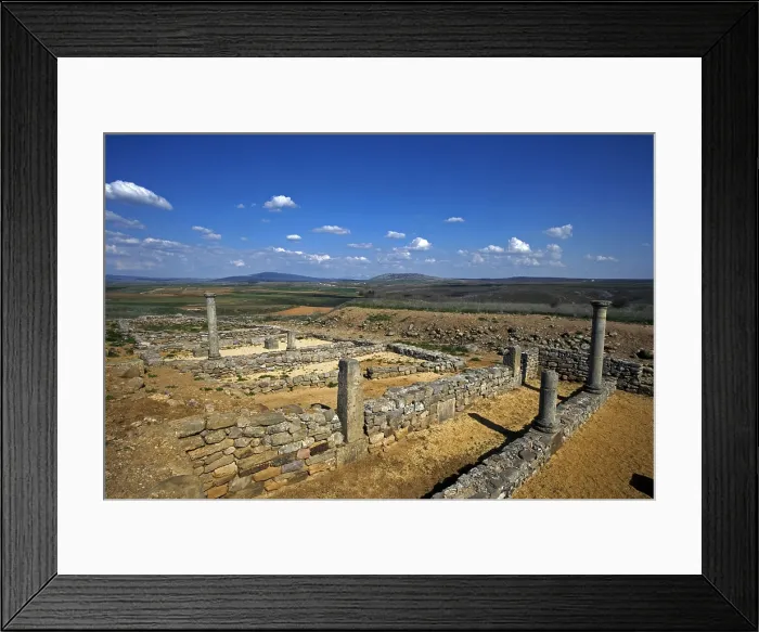 Framed Print : SPAIN. Garray. View of the Celtiberian-Roman archaeological site. Roman Domus of the south area with porch courtyards