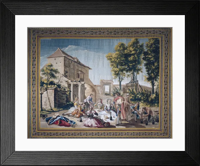 Framed Print : BAYEU Y SUBIAS, Francisco (1734-1795). Picnic in countryside. 2nd half 16th c.II. SPAIN. San Lorenzo de El Escorial. Royal Monastery of San Lorenzo de El Escorial. Neoclassicism