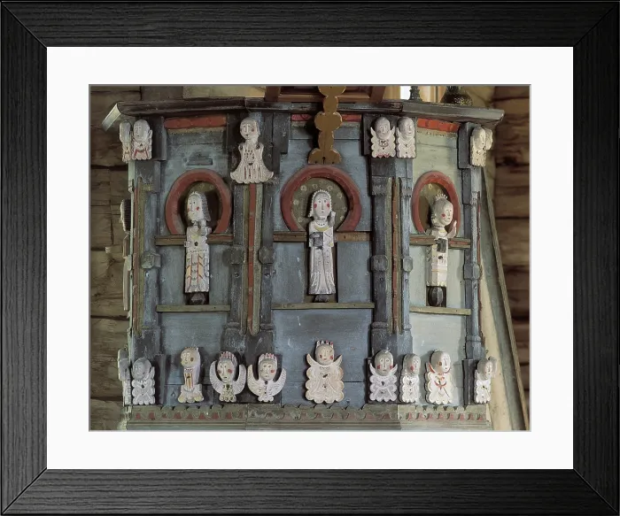 Framed Print : FINLAND. PetAjAvesi. Church. Pulpit with wood figures of angels and saints (18th c.). - Iberfoto / Everett Collection (281645)**US SALES ONLY**