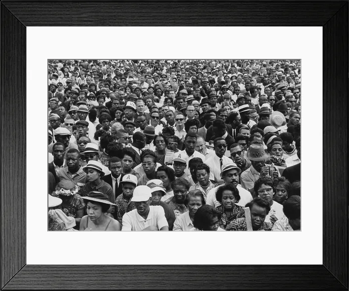 Framed Print : 1963 March on Washington-Faces of the crowd. 75-80% of the marchers were African Americans and the rest were White and other minorities. Aug. 28, 1963