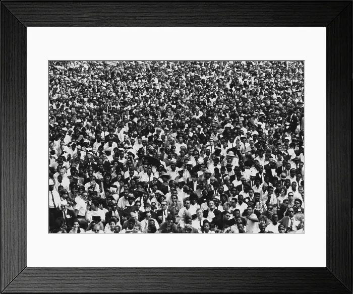 Framed Print : 1963 March on Washington. Crowd of over 200, 000 marchers at the Lincoln Memorial. Aug. 28, 1963