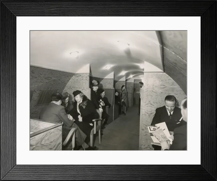 Framed Print : In the passengers cabin of the transatlantic seaplane, the Rochambeau, Dec. 1938. The 68 ton plane, flew from France to NYC in 20 hours. (BSLOC_2013_8_206)