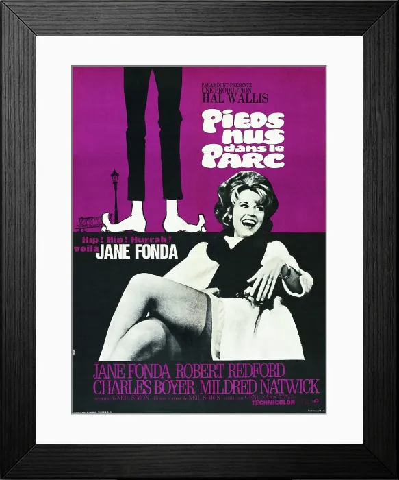 Framed Print : BAREFOOT IN THE PARK, (aka PIEDS NUS DANS LE PARC), French poster, Jane Fonda, 1967