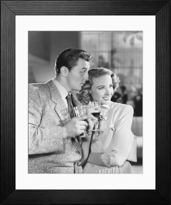 Framed Print : THE LOCKET, from left: Robert Mitchum, Laraine Day, 1946