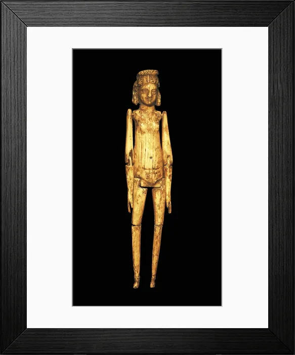 Framed Print : Ivory doll (1st c.). Roman art. Early Empire. Sculpture on ivory. SPAIN. Tarragona. National Archaeological Museum of Tarragona