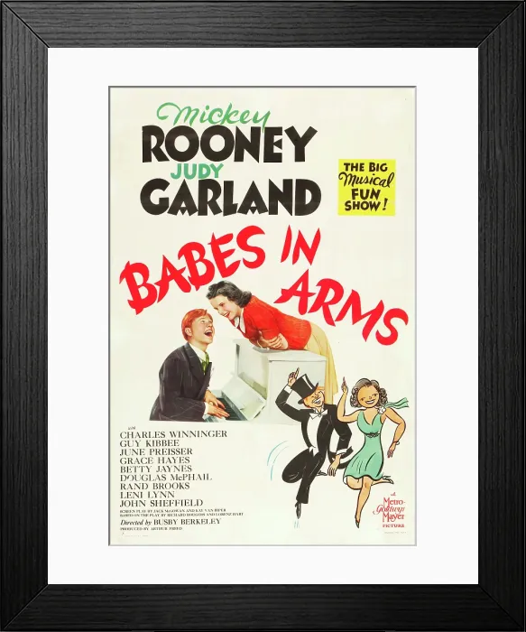 Framed Print : BABES IN ARMS, Mickey Rooney, Judy Garland, 1939
