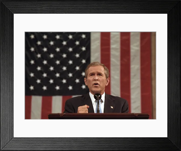 Framed Print : President George W. Bush announced that Our war on terror begins with Al Qaeda, but it does not end there