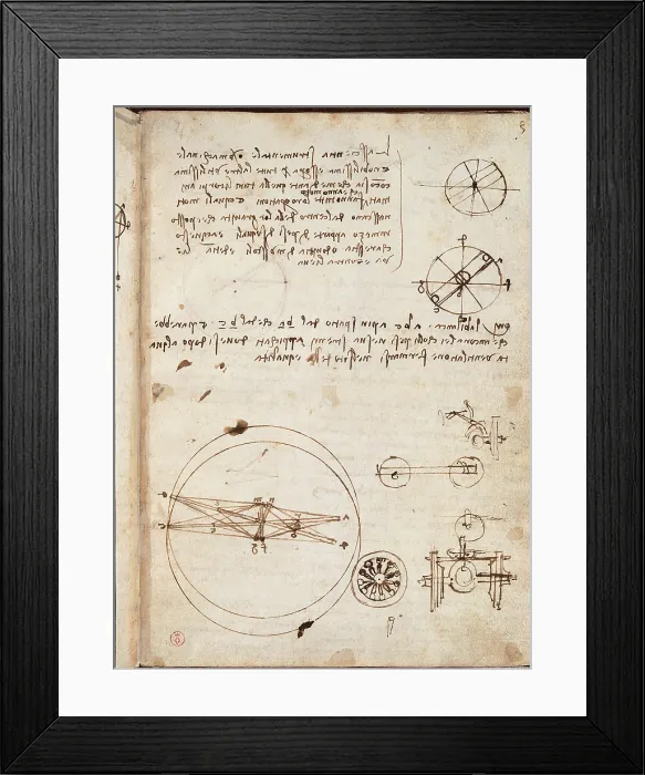 Framed Print : Page from the Codex regarding the Flight of Birds, by Leonardo da Vinci, 16th Century, 1505 -1506 about, paper manuscript, mm 213 x 153 x - Italy, Piemonte, Turin, Royal Library Framed Print : Page from the Codex regarding the Flight of Birds, by Leonardo da Vinci, 16th Century, 1505 -1506 about, paper manuscript, mm 213 x 153 x - Italy, Piemonte, Turin, Royal Library