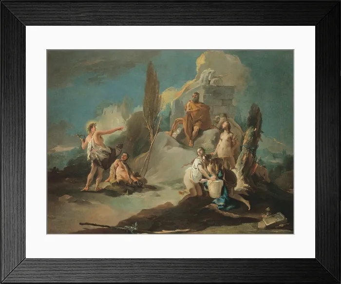 Framed Print : Apollo and Marsyas, by Tiepolo Giambattista, 18th Century, 1720 -1721 about, canvas, cm 100 x 135 - Italy, Veneto, Venice, Accademia Art Galleries