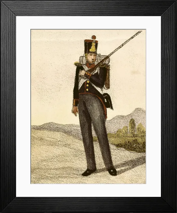 Framed Print : Spain (1833). Provincial Militia. Litography. SPAIN. Madrid. National Library. - M.C.Esteban / Iberfoto / Everett Collection (404323)**US SALES ONLY**