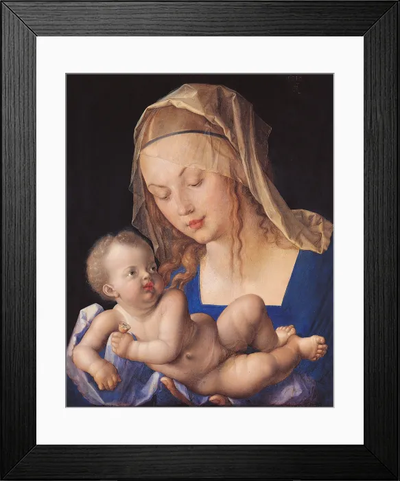 Framed Print : Madonna of the Pear, by Albrecht Drer, 1512, 16th Century, lime tree panel, cm 49 x 37 - Austria, Wien, Kunsthistorisches Museum, inv. 848