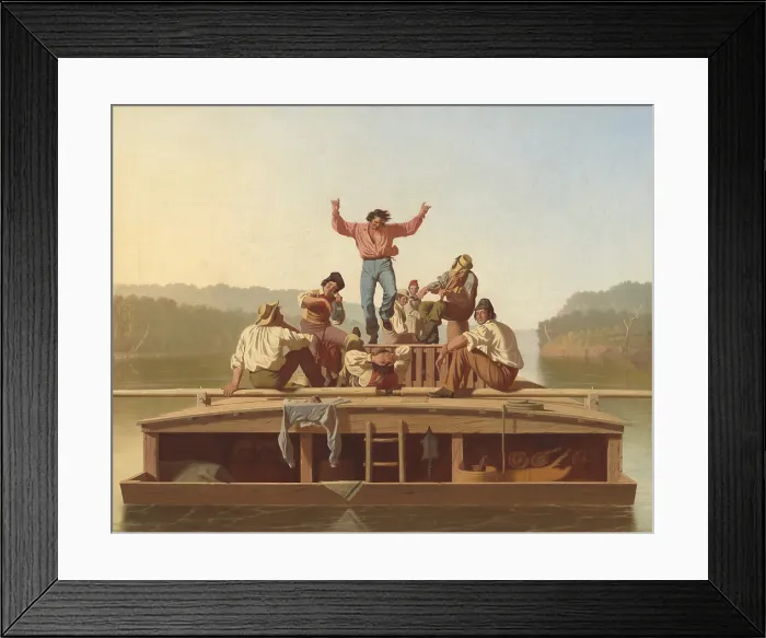 Framed Print : The Jolly Flatboatmen, by Caleb Bingham, 1846, American painting, oil on canvas Framed Print : The Jolly Flatboatmen, by Caleb Bingham, 1846, American painting, oil on canvas