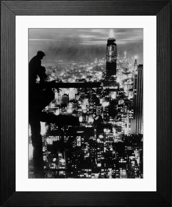 Framed Print : New York City at night, view toward south with Rockefeller center and Empire State Building, 1930s. (BSLOC_2013_8_227)