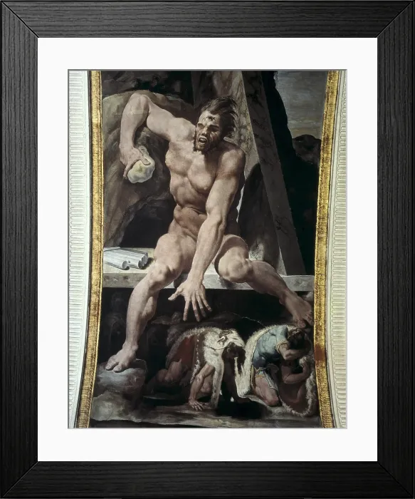 Framed Print : TIBALDI, Pellegrino (1527-1596). Escaping from Polyphemus's Cave. ITALY. Bologna. Poggi Palace. Mannerism art. Fresco. - Iberfoto / Everett Collection (285864)**US SALES ONLY**