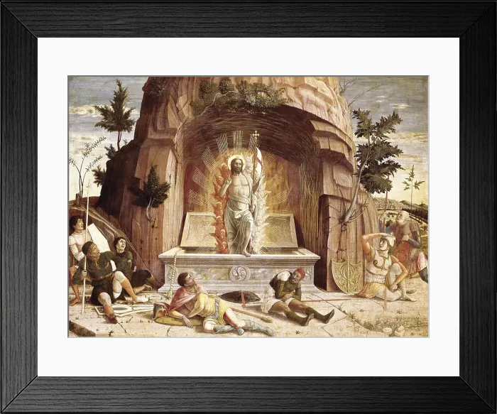Framed Print : MANTEGNA, Andrea (1431-1506). The Resurrection. 1459. Renaissance art. Quattrocento. Oil on wood. FRANCE. Tours. Fine Arts Museum