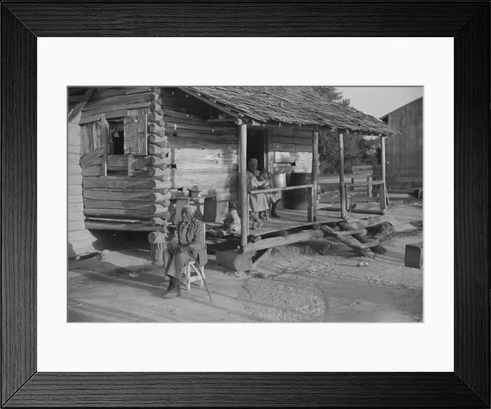 Framed Print : Blind elderly African American man at his home in Gees Bend, Alabama, 1939