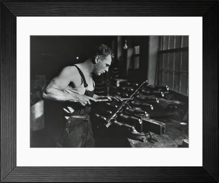 Framed Print : Worker building rubber dolls molds in Work Projects Administration (WPA) funded employment, Dec. 1936-July 1937. Photo by Lewis Hine. (BSLOC_2013_8_22) Framed Print : Worker building rubber dolls molds in Work Projects Administration (WPA) funded employment, Dec. 1936-July 1937. Photo by Lewis Hine. (BSLOC_2013_8_22)