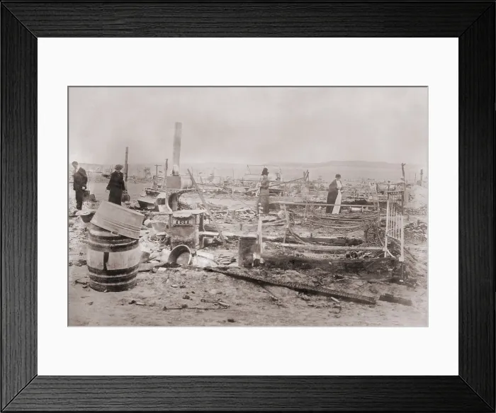 Framed Print : Ruins Ludlow Colony after the killing of 19 people, including women and Children, in a Colorado National Guard attack on a tent city of striking coal miners at Trinidad