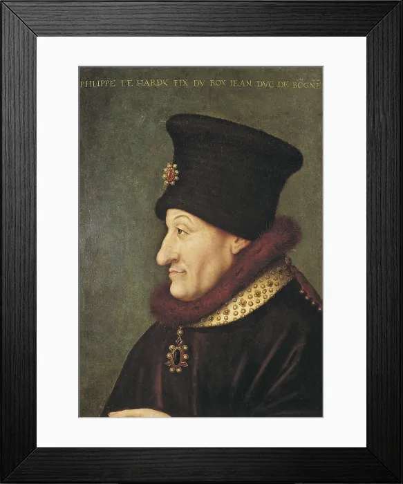 Framed Print : Philip II the Bold, of Burgondy (1342-1404). Duke of Burgundy (1363-1404). Anonymous author (16th c.). Flemish art. Oil on wood. FRANCE. Versailles. National Museum of Versailles Framed Print : Philip II the Bold, of Burgondy (1342-1404). Duke of Burgundy (1363-1404). Anonymous author (16th c.). Flemish art. Oil on wood. FRANCE. Versailles. National Museum of Versailles