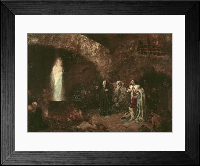 Framed Print : BENLLIURE y GIL, Josep (1855-1937). The Witches. 19th c. Inspired by a scene of Goethe's Faust. Costumbrism. Painting. SPAIN. Valencia. San Pio V Fine Arts Museum