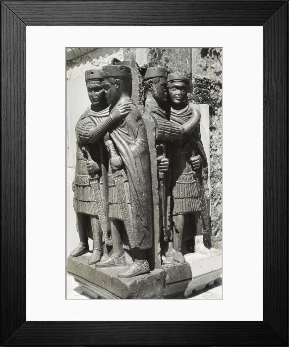 Framed Print : The Tetrarchs. 300-315. ITALY. Venice. Ducal Palace. Porphyry. Roman art. Late Empire. Sculpture. Proc: TURKEY. Istanbul