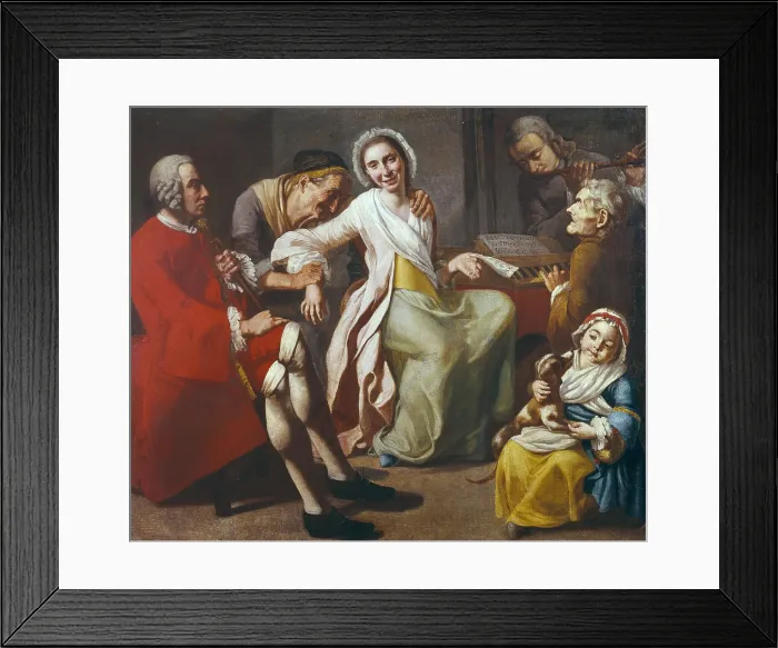 Framed Print : TRAVERSI, Gaspare (1722-1770). The Concert. ca. 1755. Rococo. Oil on canvas. ITALY. Naples. Diego Aragona Pignatelli Cortes Museum