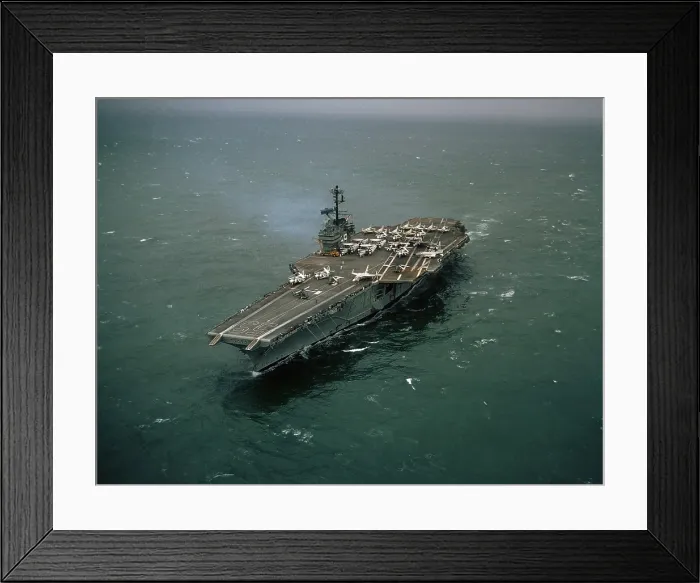 Framed Print : Vietnam War. USS FORRESTAL one month after mishandled explosives killed 134 crewmen while on duty in waters off Vietnam Framed Print : Vietnam War. USS FORRESTAL one month after mishandled explosives killed 134 crewmen while on duty in waters off Vietnam