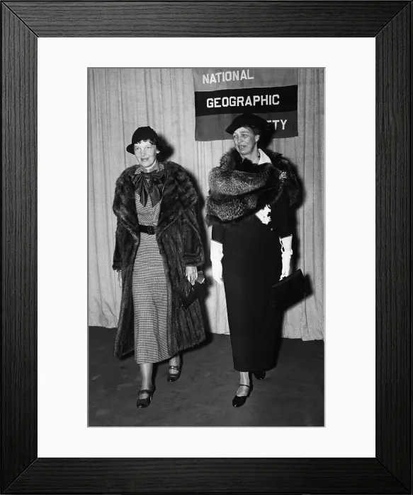 Framed Print : Eleanor Roosevelt and Amelia Earhart at the National Geographic Society where Earhart spoke, 1935. (BSLOC_2013_8_216)