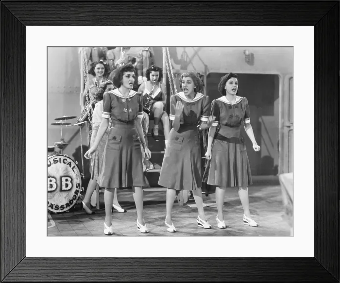 Framed Print : ARGENTINE NIGHTS, from left, Laverne Andrews, Patty Andrews, Maxene Andrews, 1940