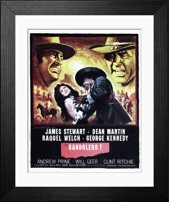 Framed Print : BANDOLERO!, US poster, top left: Dean Martin, James Stewart, 1968 Framed Print : BANDOLERO!, US poster, top left: Dean Martin, James Stewart, 1968