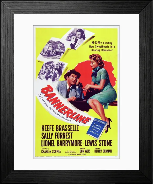 Framed Print : BANNERLINE, US poster art, from left: Keefe Brasselle, Mari Blanchard, 1951 Framed Print : BANNERLINE, US poster art, from left: Keefe Brasselle, Mari Blanchard, 1951