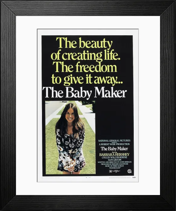 Framed Print : THE BABY MAKER, Barbara Hershey on poster art, 1970 Framed Print : THE BABY MAKER, Barbara Hershey on poster art, 1970