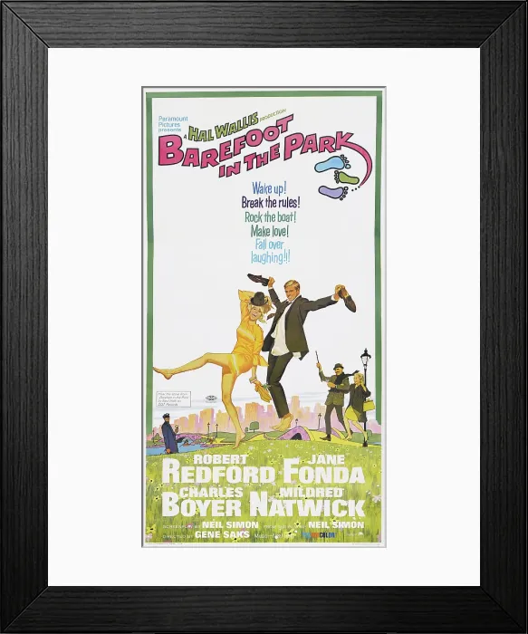 Framed Print : BAREFOOT IN THE PARK, US poster art, from left: Jane Fonda, Robert Redford, Charles Boyer, Mildren Natwick, 1967 Framed Print : BAREFOOT IN THE PARK, US poster art, from left: Jane Fonda, Robert Redford, Charles Boyer, Mildren Natwick, 1967