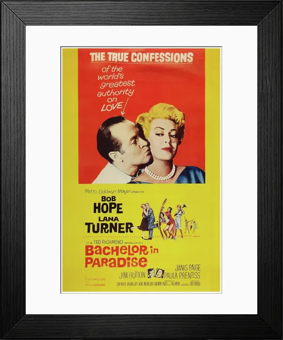 Framed Print : BACHELOR IN PARADISE, US poster art, from left: Bob Hope, Lana Turner, 1961