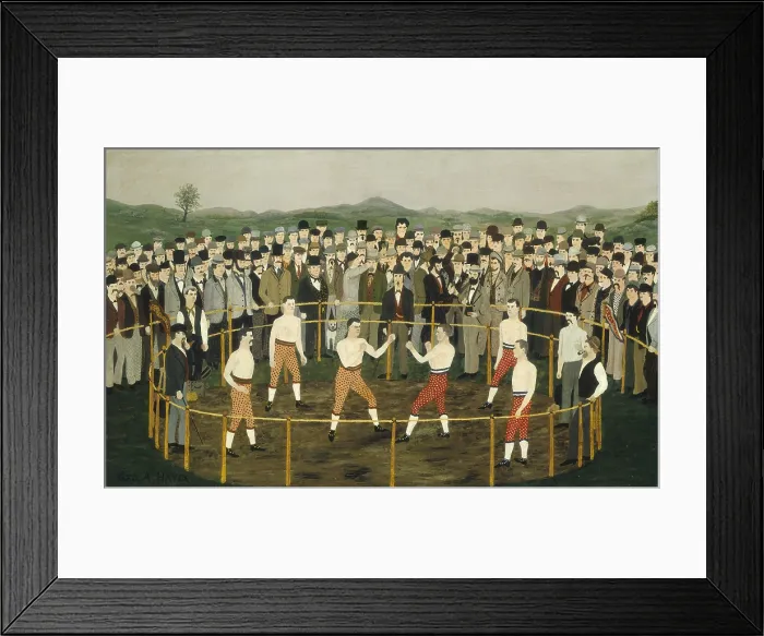Framed Print : Bare Knuckles, by George A. Hayes, c. 1870-85, American Nave painting, oil paint on paperboard on wood panel Framed Print : Bare Knuckles, by George A. Hayes, c. 1870-85, American Nave painting, oil paint on paperboard on wood panel