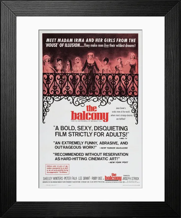 Framed Print : THE BALCONY, US poster art, center: Shelley Winters, 1963