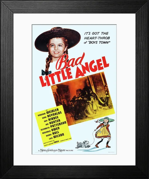 Framed Print : BAD LITTLE ANGEL, US poster art, Virginia Weidler, 1939 Framed Print : BAD LITTLE ANGEL, US poster art, Virginia Weidler, 1939