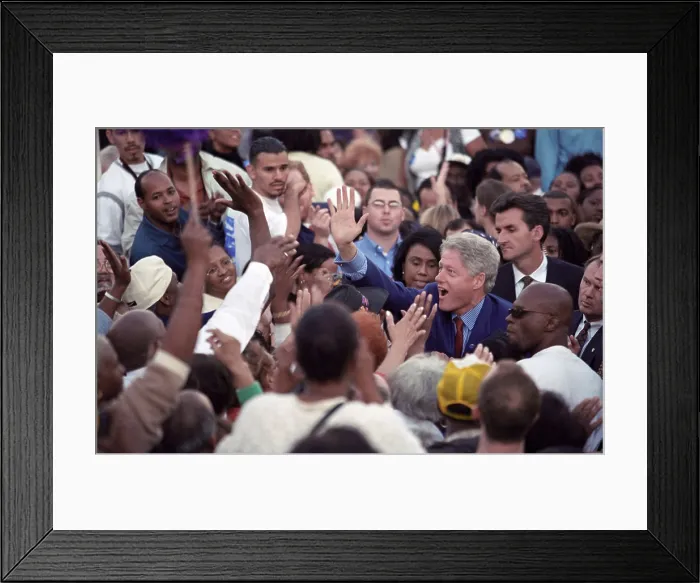 Framed Print : President Bill Clinton at a Get Out the Vote Rally in Los Angeles, CA