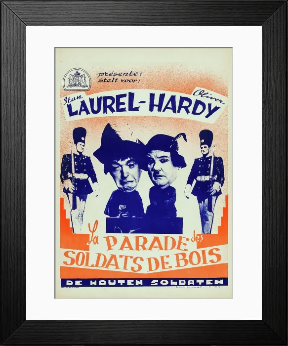 Framed Print : BABES IN TOYLAND, (aka MARCH OF THE WOODEN SOLDIERS, aka LA PARADE DES SOLDATES DE BOIS), l-r: Stan Laurel, Oliver Hardy on Belgian poster art, 1934 Framed Print : BABES IN TOYLAND, (aka MARCH OF THE WOODEN SOLDIERS, aka LA PARADE DES SOLDATES DE BOIS), l-r: Stan Laurel, Oliver Hardy on Belgian poster art, 1934