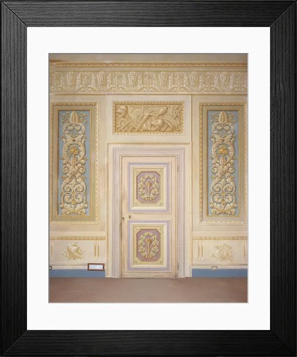 Framed Print : Palazzo Pitti in Florence the decoration of a wall of the apartment of the zoological gardens, by Unknown artist, 19th Century, 1820 about, fresco, - Italy, Tuscany, Florence