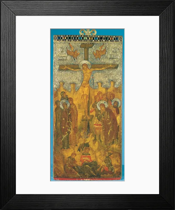 Framed Print : Reliquary of Cardinal Bessarion, by Veneto-Byzantine school artist, 14th Century, wood, silver, gold filigree, enamel, glass and precious stones, cm 47 x 32 - Italy, Veneto