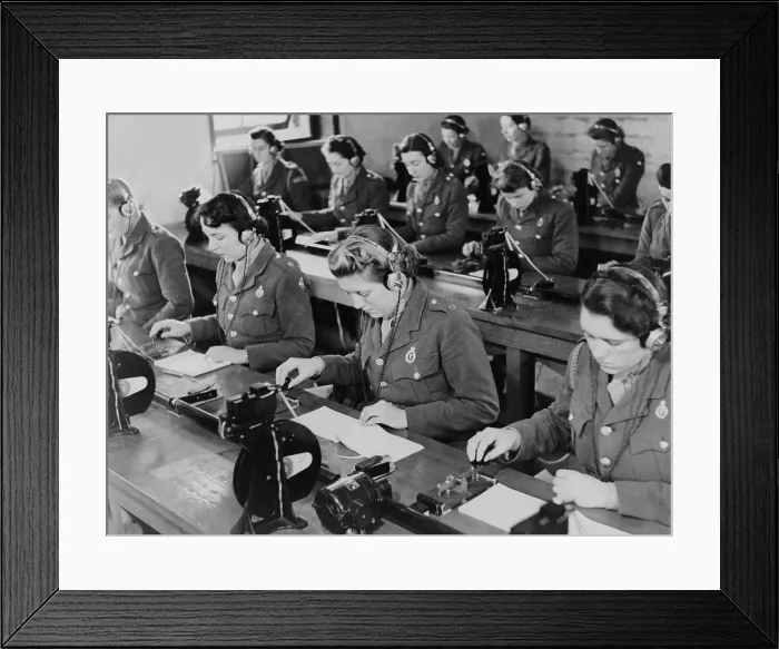 Framed Print : British enlisted women learning Morse code in classroom. Ca. 1942. World War 2. (BSLOC_2014_10_199)