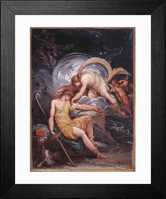 Framed Print : Diana and Endymion - The Sheep, by Giani Felice, 19th Century, 1811 -1811, mural (probably fresco), - Italy, Emilia Romagna, Bologna, Palazzo Filicori